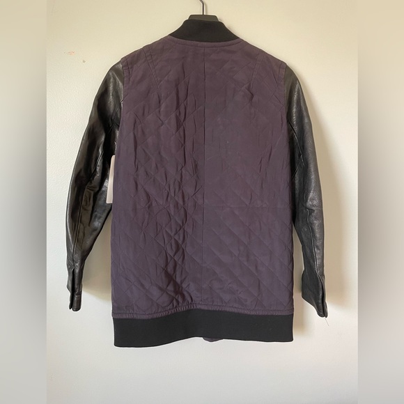 Rag & Bone eggplant pacific silk quilted jacket with leather size XS - Picture 7 of 10